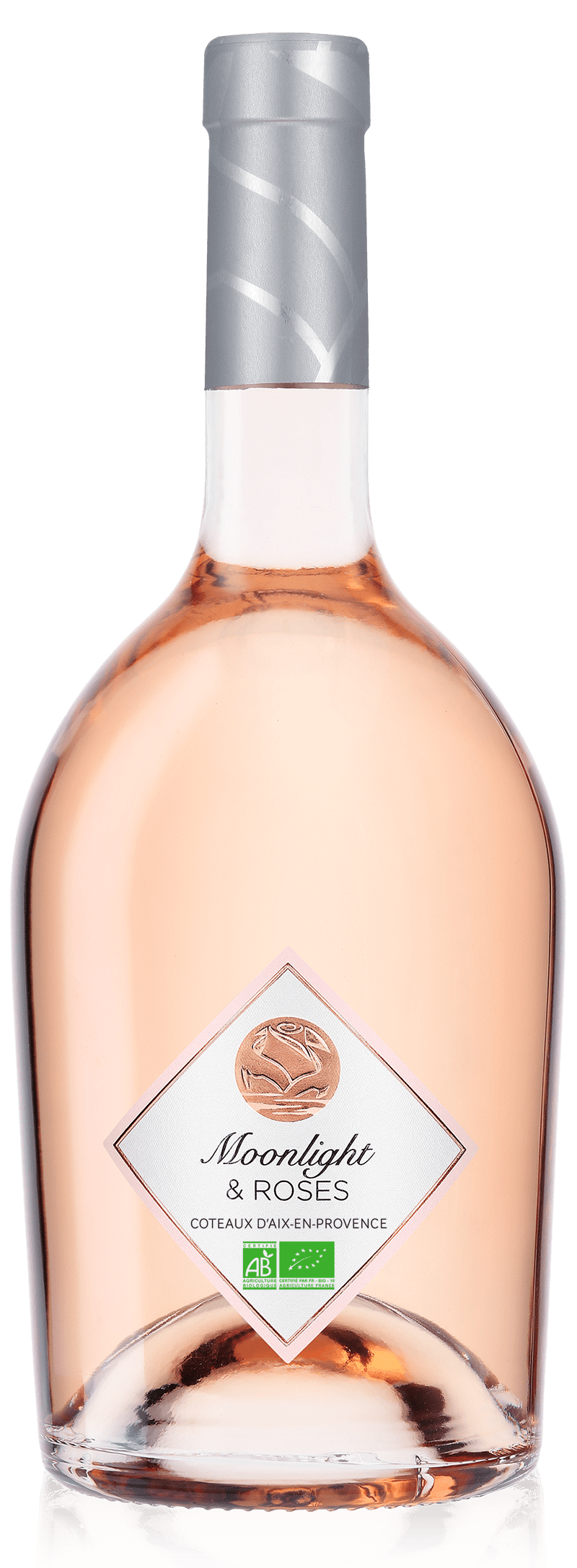 Bouteille de vin rosé AOP Coteaux D’aix En Provence « Moonlight & Roses », millésime 2023/2024 — vignoble Provence & Corse