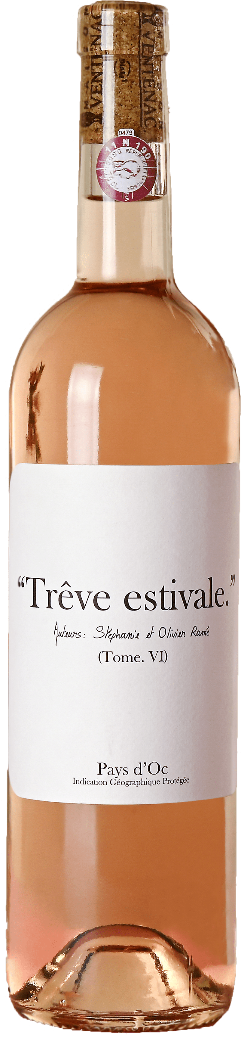 Bouteille de vin rosé IGP Pays D'OC « Trêve Estivale », millésime 2023/2024 — vignoble Languedoc