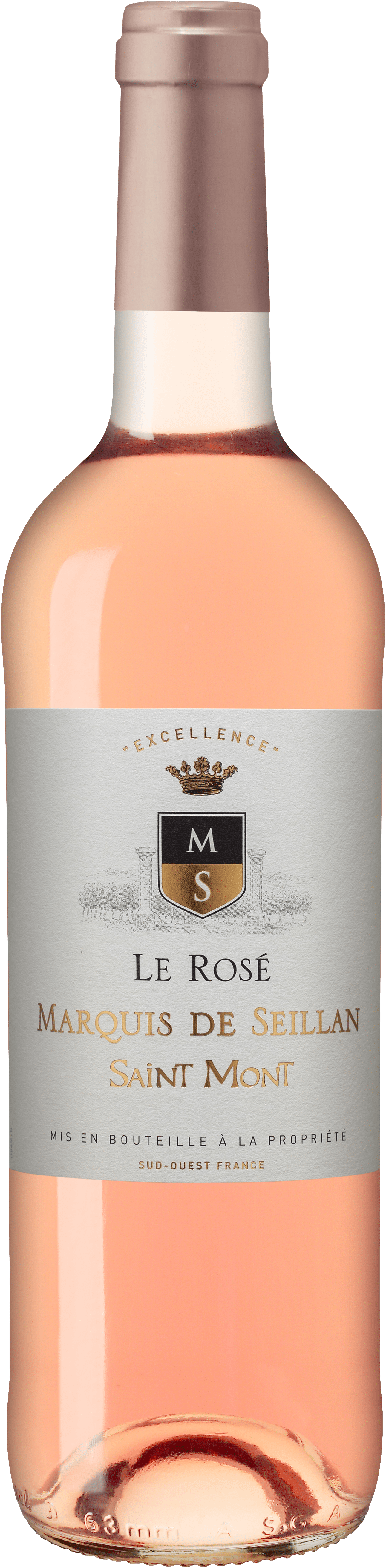 Bouteille de vin rosé AOC Saint Mont « Marquis De Seillan », millésime 2023/2024 — vignoble Sud-ouest