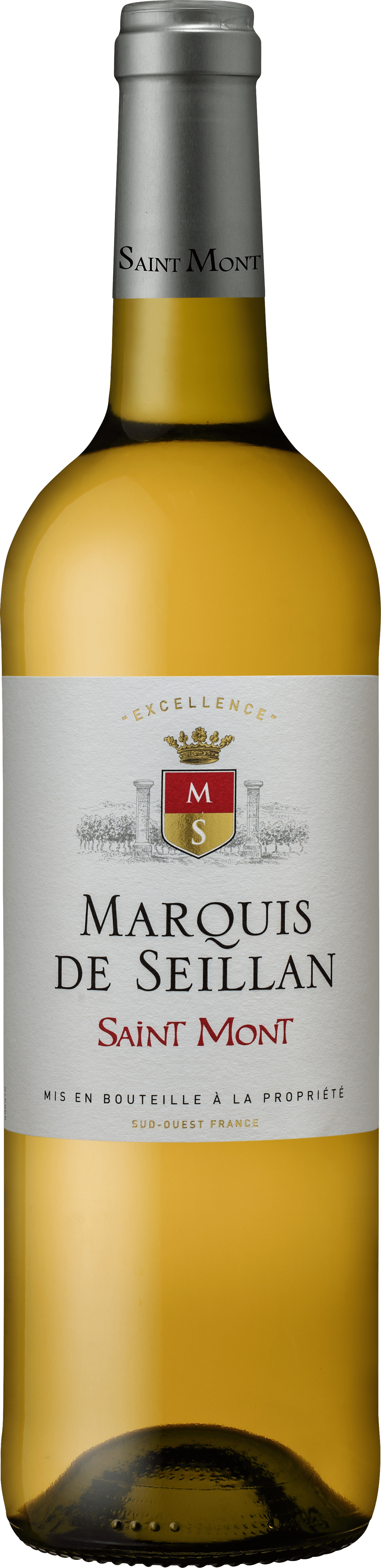 Bouteille de vin blanc AOC Saint Mont Sec « Marquis De Seillan », millésime 2023/2024 — vignoble Sud-ouest