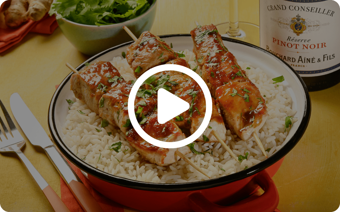 Brochettes de dinde à l'orange - recette en vidéo