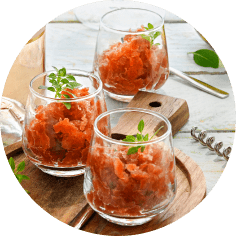Granité tomates et basilic