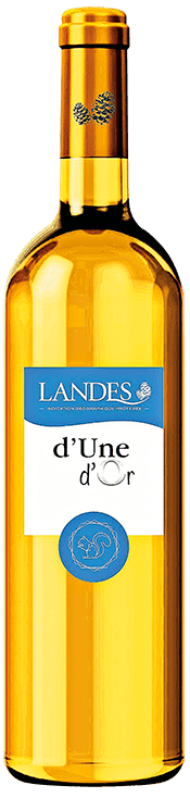 Bouteille de vin blanc Les Landes « D'une d'or », millésimes 2019 à 2020 — vignoble Sud-ouest