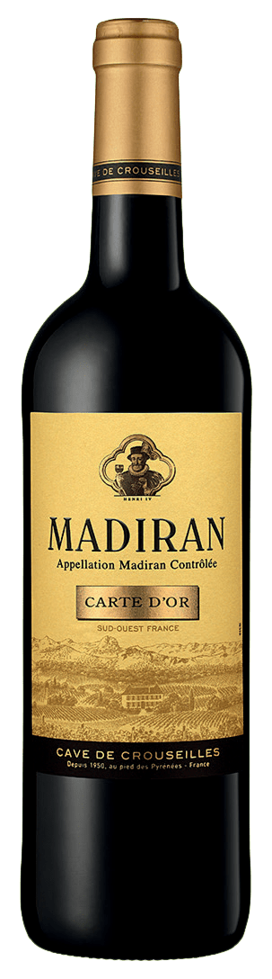 Bouteille de vin rouge AOC Madiran « Carte D'or », millésime 2022 — vignoble Sud-ouest