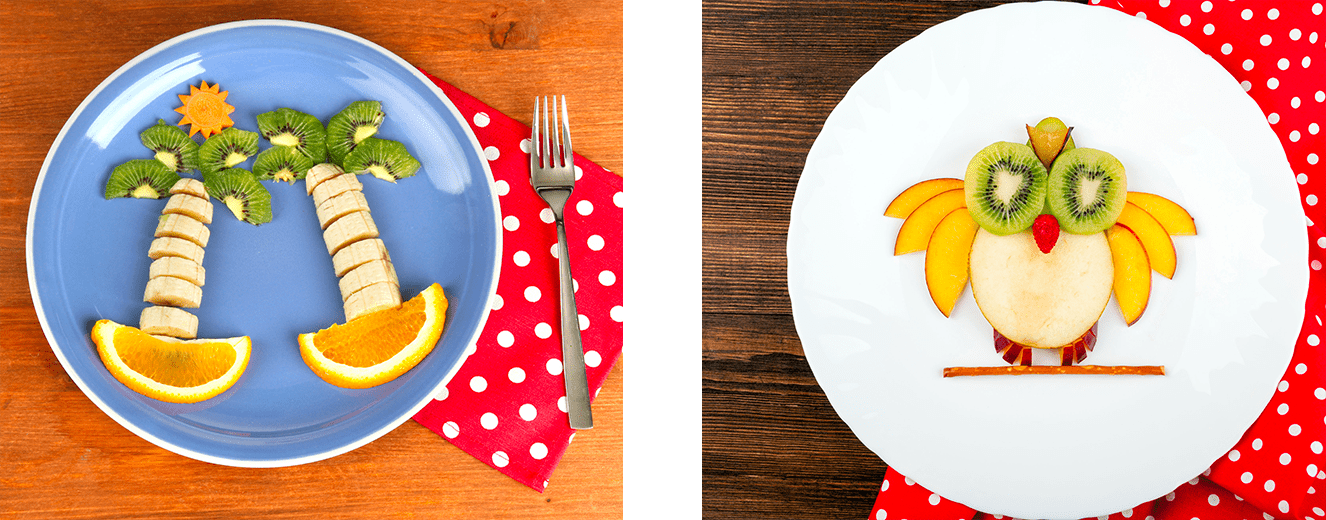 Fruit art palmier et chouette
