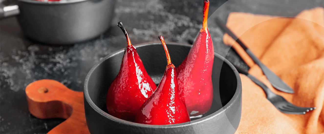 Illustration de l'astuce « Poires pochées au vin : ce qu’il vous faut c’est le Beaujolais ! » (visuel 1)