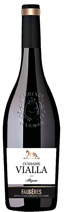 Bouteille de vin rouge Faugères « Domaine Vialla Cuvée Alezane », millésimes 2019 à 2021 — vignoble Languedoc