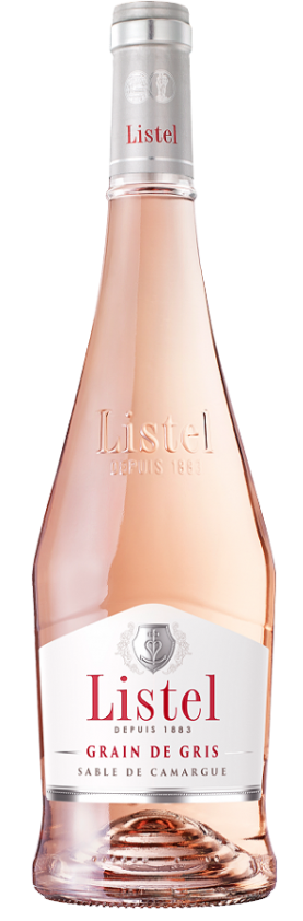 Bouteille de vin rosé IGP Sable de Camargue « Listel Grain de Gris », millésime 2022 — vignoble Languedoc