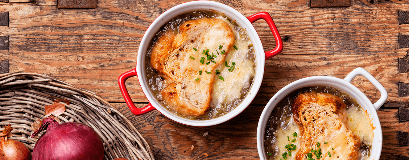 Illustration de l'article « L’union d’un bon vin AOP Saint Chinian et d’une bonne soupe à l’oignon gratinée ! »