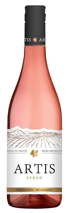 Bouteille de vin rosé Artis Syrah Sans Alcool, millésime 2022