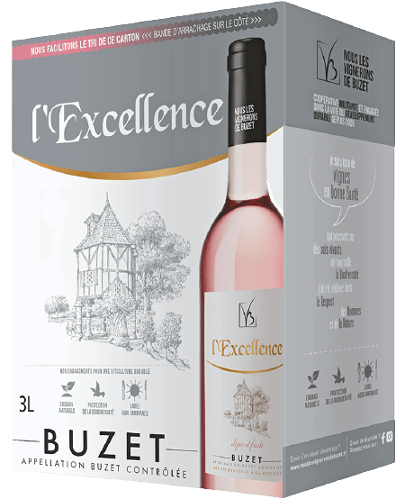 Bag-in-box de vin rosé AOC Buzet « L'excellence », millésime 2022 — vignoble Sud-ouest