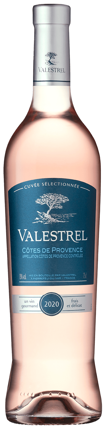 Bouteille de vin rosé AOC côtes de provence « Valestrel », millésime 2022 — vignoble Provence & Corse
