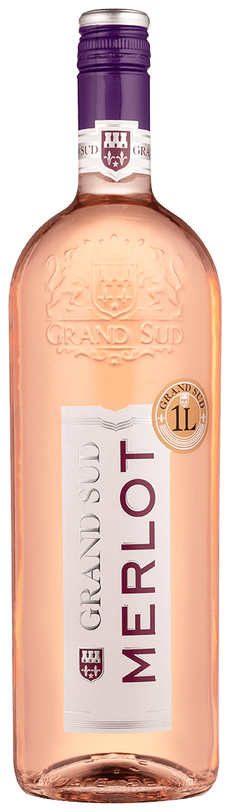Bouteille de vin rosé IGP Pays D'OC Merlot « Grand Sud », millésime 2022 — vignoble Languedoc