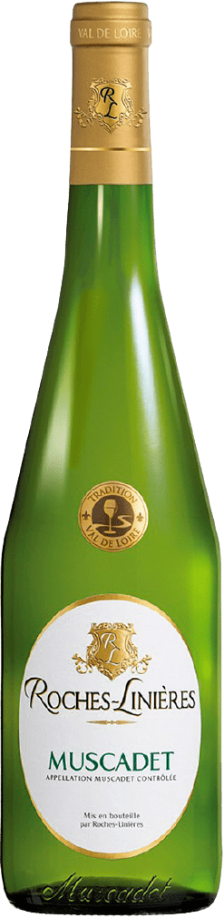 Bouteille de vin blanc AOC Muscadet « Roches-linières », millésime 2022 — vignoble Loire
