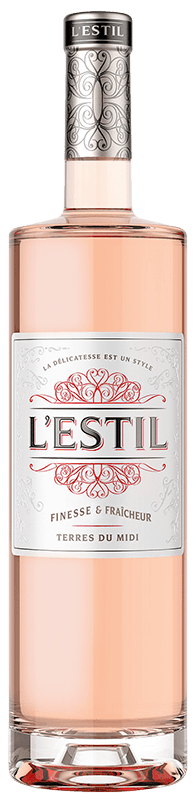 Bouteille de vin rosé IGP Terres Du Midi « L'estil », millésime 2022 — vignoble Languedoc