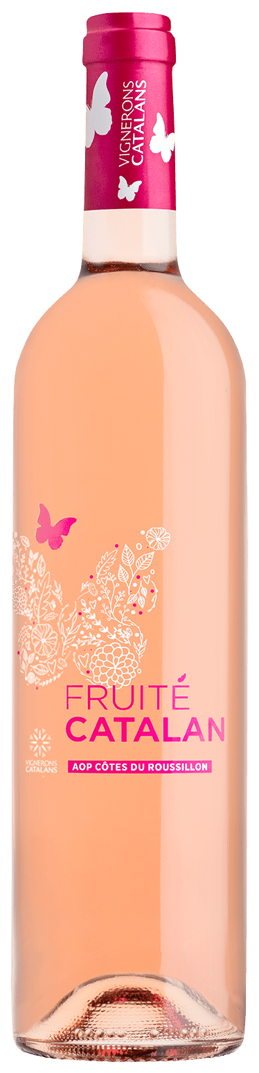 Bouteille de vin rosé AOP côtes du Roussillon « Fruité Catalan », millésime 2022 — vignoble Languedoc