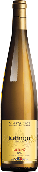 Bouteille de vin blanc AOP Riesling « Wolfberger », millésime 2023/2024 — vignoble Alsace