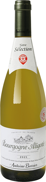Bouteille de vin blanc AOP Bourgogne Aligoté « Antoine Barrier », millésime 2023/2024 — vignoble Bourgogne & Beaujolais
