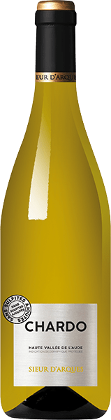 Bouteille de vin blanc IGP Chardo « Haute Vallée De L'aude Sieur D'arques », millésime 2023/2024 — vignoble Languedoc