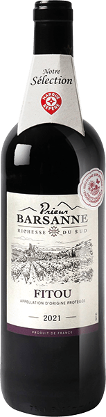 Bouteille de vin rouge AOP Fitou « Prieur Barsanne », millésime 2023/2024 — vignoble Languedoc