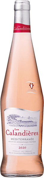 Bouteille de vin rosé IGP Méditerranée « Les Calandières », millésime 2023/2024 — vignoble Provence & Corse