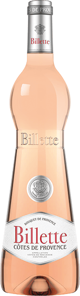 Bouteille de vin rosé AOP Côtes De Provence « Billette », millésime 2023/2024 — vignoble Provence & Corse