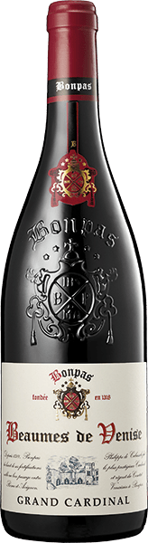 Bouteille de vin rouge AOP Beaumes De Venise « Grand Cardinal Bonpas », millésime 2023/2024 — vignoble Rhône