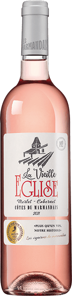 Bouteille de vin rosé AOP Côtes Du Marmandais « La Vieille Église », millésime 2023/2024 — vignoble Sud-ouest
