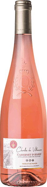 Bouteille de vin rosé AOP Cabernet D’anjou « Charles De Villeneuve », millésime 2023/2024 — vignoble Loire