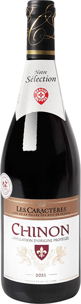 Bouteille de vin rouge AOP Chinon « Les Caractères », millésime 2023/2024 — vignoble Loire