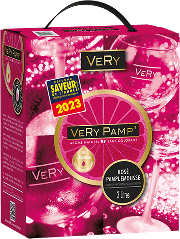 Bouteille de vin rose — BOISSON AROMATISÉE À BASE DE VIN ROSÉ SAVEUR PAMPLEMOUSSE VERY PAMP’