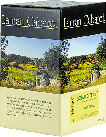 Bouteille de vin blanc — IGP(2) VIN BLANC COTEAUX DE PEYRIAC LAURAN CABARET