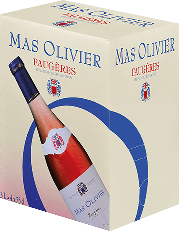 Bag-in-box de vin rosé AOC Vin Rosé Faugères « Mas Olivier », millésime 2025/2026 — vignoble Languedoc