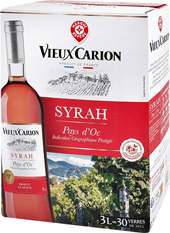 Bag-in-box de vin rosé IGP Vin Rosé Pays D’OC Syrah « Vieux Carion », millésime 2025/2026 — vignoble Languedoc