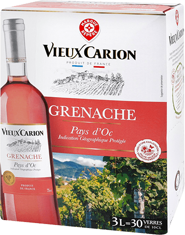 Bag-in-box de vin rosé IGP Vin Rosé Pays D’OC Grenache « Vieux Carion », millésime 2025/2026 — vignoble Languedoc