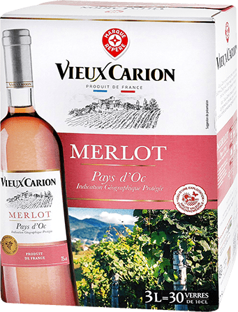 Bag-in-box de vin rosé IGP Vin Rosé Pays D’OC Merlot « Vieux Carion », millésime 2025/2026 — vignoble Languedoc