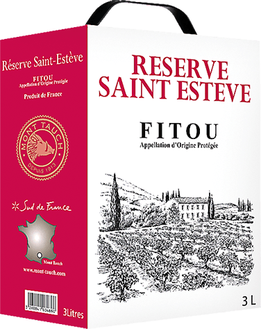 Bouteille de vin rouge — AOP(1) VIN ROUGE FITOU* RÉSERVE SAINT ESTÈVE