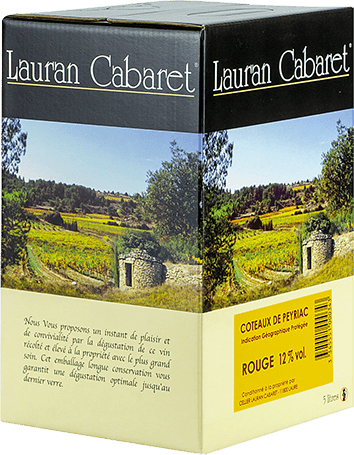 Bag-in-box de vin rouge IGP Vin Rouge Coteaux De Peyriac « Lauran Cabaret », millésime 2025/2026 — vignoble Languedoc