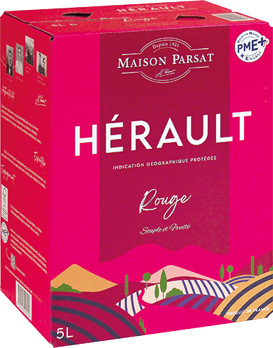 Bouteille de vin rouge — IGP(2) VIN ROUGE VIN DE PAYS DE L’HÉRAULT JL. PARSAT