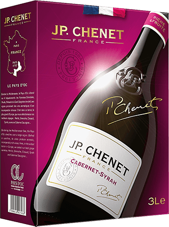 Bag-in-box de vin rouge IGP Vin Rouge Pays D’OC Cabernet Syrah « Jp. Chenet », millésime 2025/2026 — vignoble Languedoc