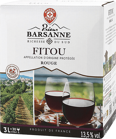 Bag-in-box de vin rouge AOP Vin Rouge Fitou « Prieur Barsanne », millésime 2025/2026 — vignoble Languedoc