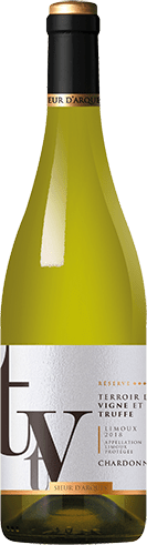 Bouteille de vin blanc AOP Vin Blanc Limoux « Terroir De Vigne Et Truffe », millésime 2025/2026 — vignoble Languedoc