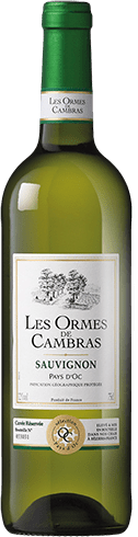 Bouteille de vin blanc — IGP(2) VIN BLANC PAYS D’OC SAUVIGNON LES ORMES DE CAMBRAS