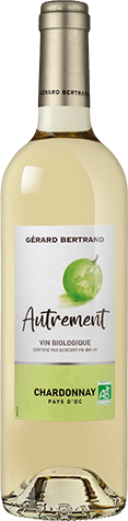 Bouteille de vin blanc — IGP(2) VIN BLANC PAYS D’OC CHARDONNAY BIO** AUTREMENT GÉRARD BERTRAND
