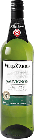 Bouteille de vin blanc — IGP(2) VIN BLANC PAYS D’OC SAUVIGNON VIEUX CARION