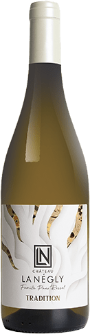Bouteille de vin blanc AOP Vin Blanc Languedoc Tradition « Château La Négly », millésime 2025/2026 — vignoble Languedoc