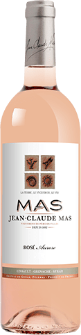 Bouteille de vin rosé IGP Vin Rosé Pays D’OC « Jean-claude Mas Aurore », millésime 2025/2026 — vignoble Languedoc