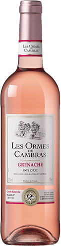 Bouteille de vin rosé IGP Vin Rosé Pays D’OC Grenache « Les Ormes De Cambras », millésime 2025/2026 — vignoble Languedoc