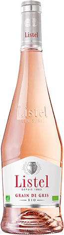 Bouteille de vin rosé IGP Vin Rosé Pays D’OC Gris Bio « Grain De Gris », millésime 2025/2026 — vignoble Languedoc