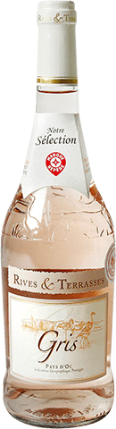 Bouteille de vin rosé IGP Vin Rosé Pays D’OC Gris « Rives & Terrasses », millésime 2025/2026 — vignoble Languedoc
